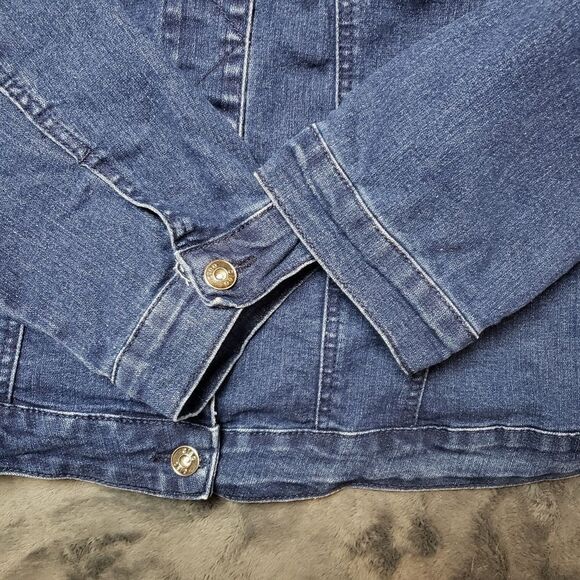 Cleo - Dark wash jean jacket denim jacket Sz XL Stretch - Picture 10 of 10
